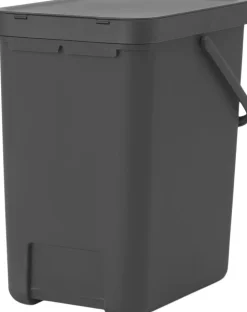 Affaldsspand m/låg sort. kon 25 ltr.