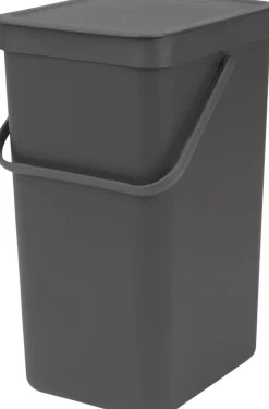 Affaldsspand m/låg sort.kon. 16 ltr