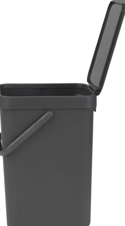 Affaldsspand m/låg sort.kon. 12 ltr