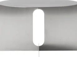 Androgyne Side Table, H38, Steel Base, Brushed Steel