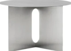 Androgyne Side Table, H38, Steel Base, Brushed Steel