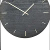 A-Wall Clock - Black with black metal ring