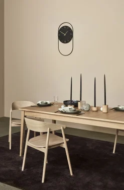 A-Wall Clock - Black with black metal ring