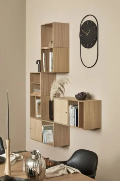 A-Wall Clock - Black with black metal ring