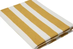 Beach towel 100x180 old gold/starwhite stripe GOTS