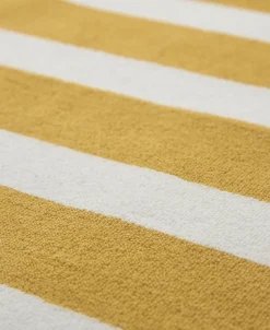 Beach towel 100x180 old gold/starwhite stripe GOTS