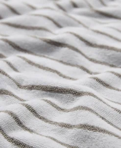 Beach towel 100x180cm smal strib beige GOTS