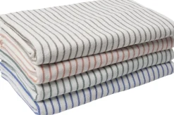 Beach towel 100x180cm smal strib beige GOTS