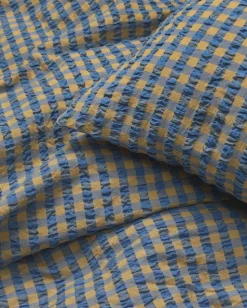 Bæk&Bølge Sengetøj 140x220 cm blå/okker DK