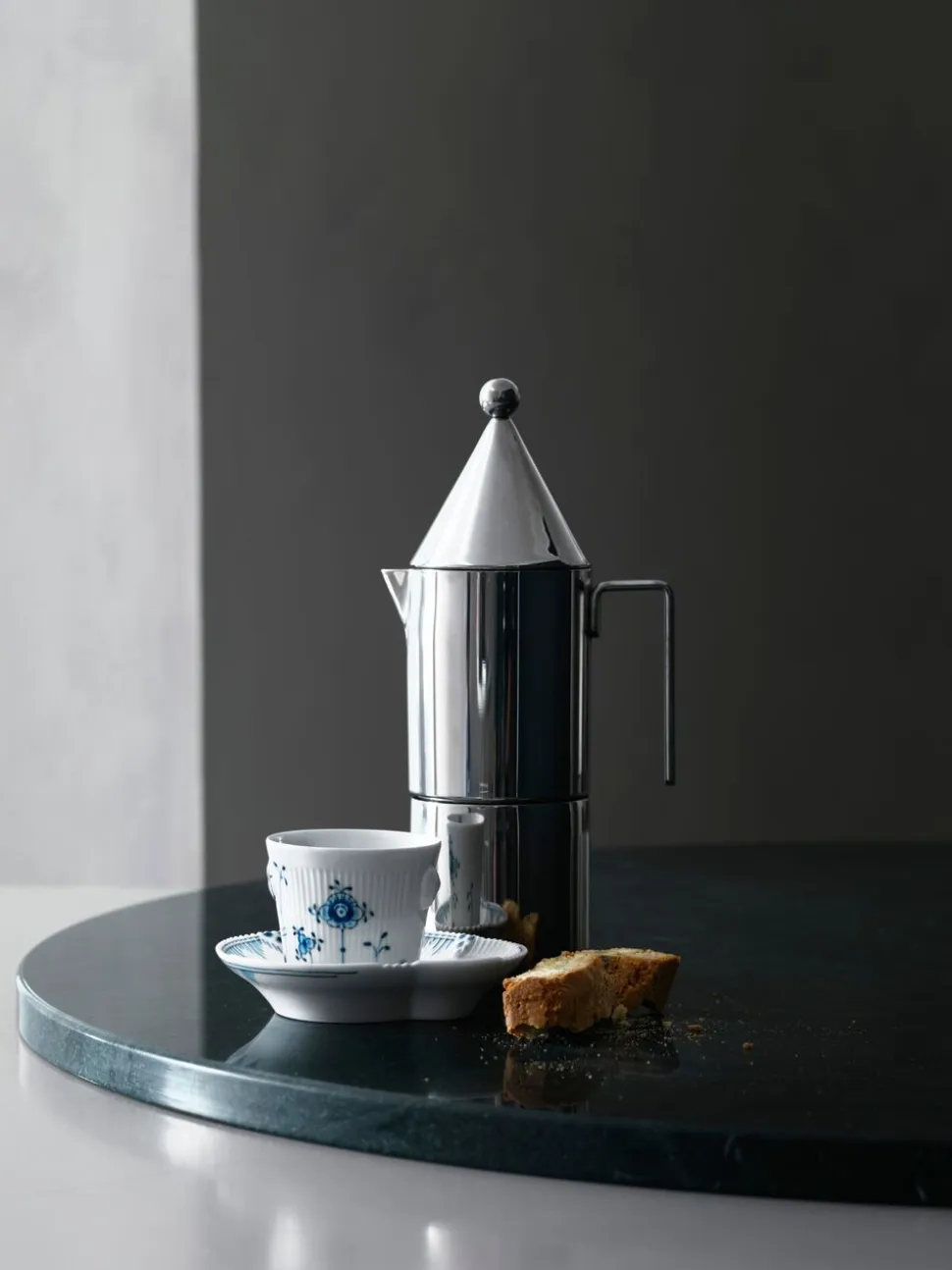 BLÅ ELEMENTS ESPRESSOKOP MED UNDERKOP 9 CL