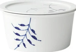 Blå Mega Riflet 100 cl. skål med låg