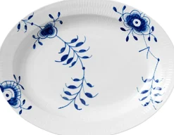 Blå Mega Riflet 36,5 cm. fad