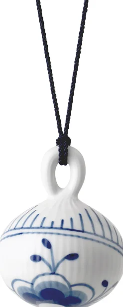 Blå Mega Riflet Julekugle #2 9,5 cm