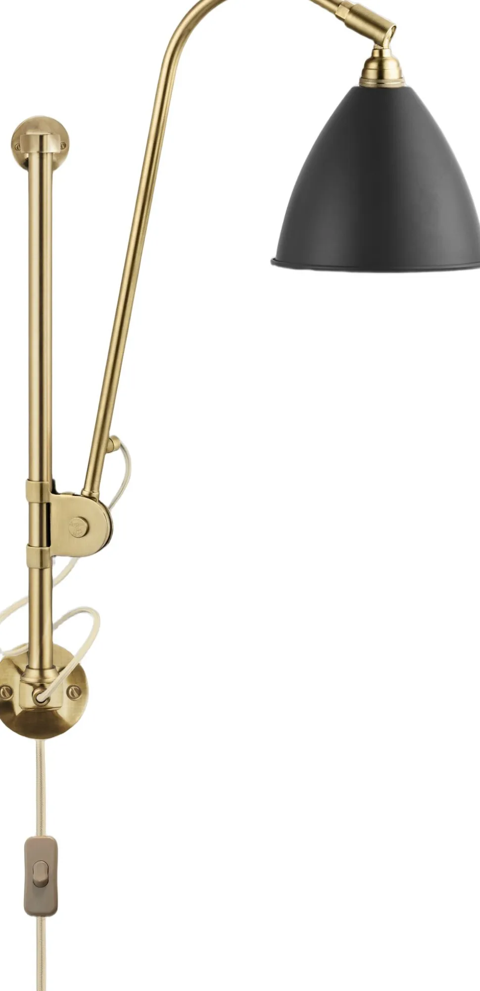 BL5 Wall Lamp 16 all brass parts/charcoal black shade