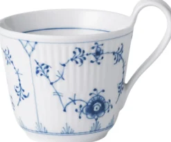 Blue Fluted Plain High Handle Cup 24cl