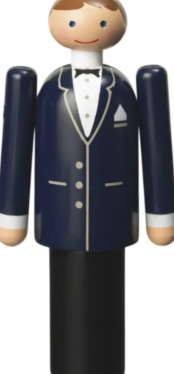 Brudgom H12 cm blå/sort/hvid