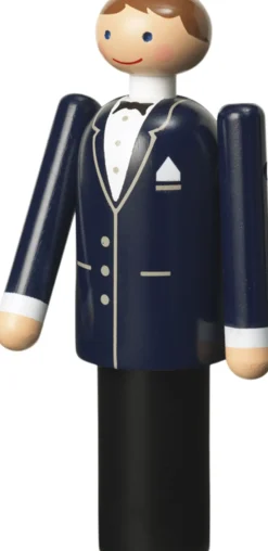 Brudgom H12 cm blå/sort/hvid