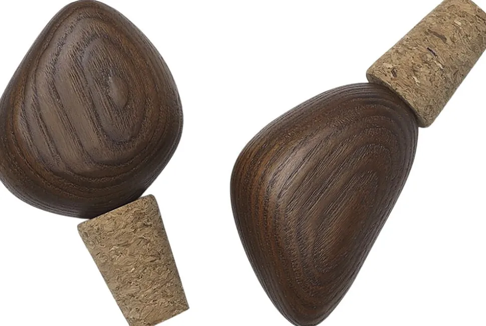Cairn Wine Stoppers - Set of 2 - Dark Brown