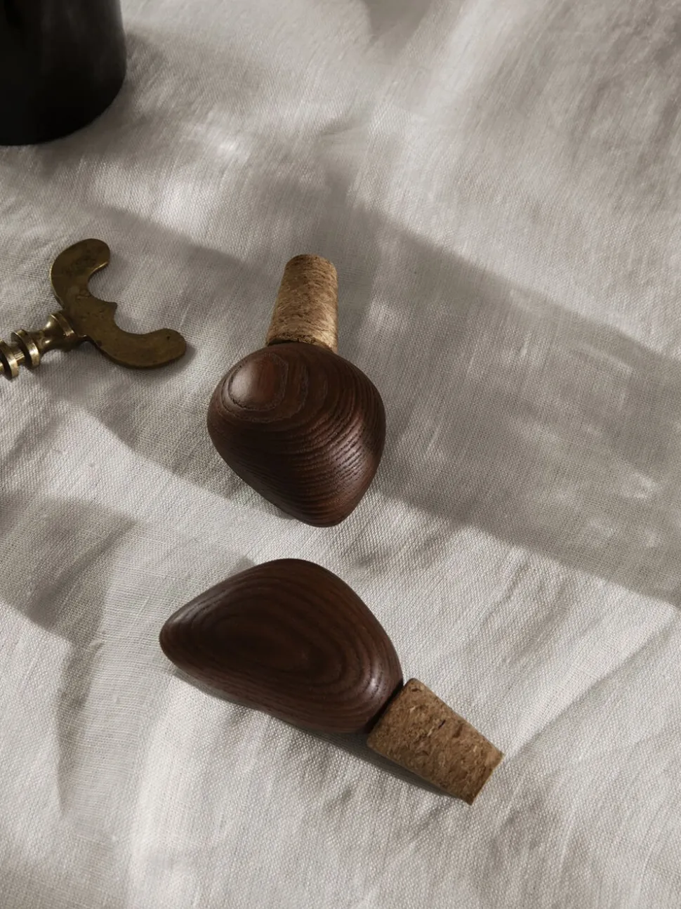 Cairn Wine Stoppers - Set of 2 - Dark Brown
