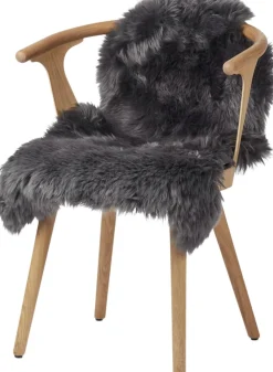90cm-up New Zealand Sheepskin, Long Wool Dark Grey/ 90x60
