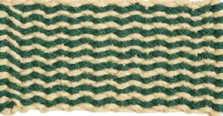 Coco Door Mat-Stripe Wave-Dark green and white