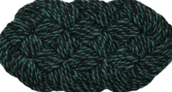 Coco Door Mat-Swirl-Green and black