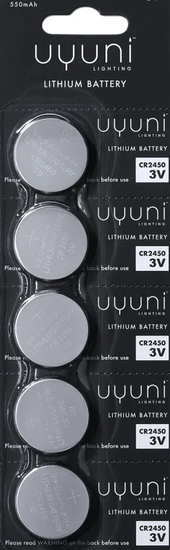 CR2450 Battery, 3V, 550mAh - 5 pack