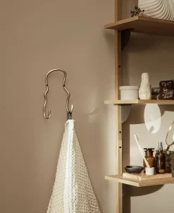 Curvature Double Hook - Brass