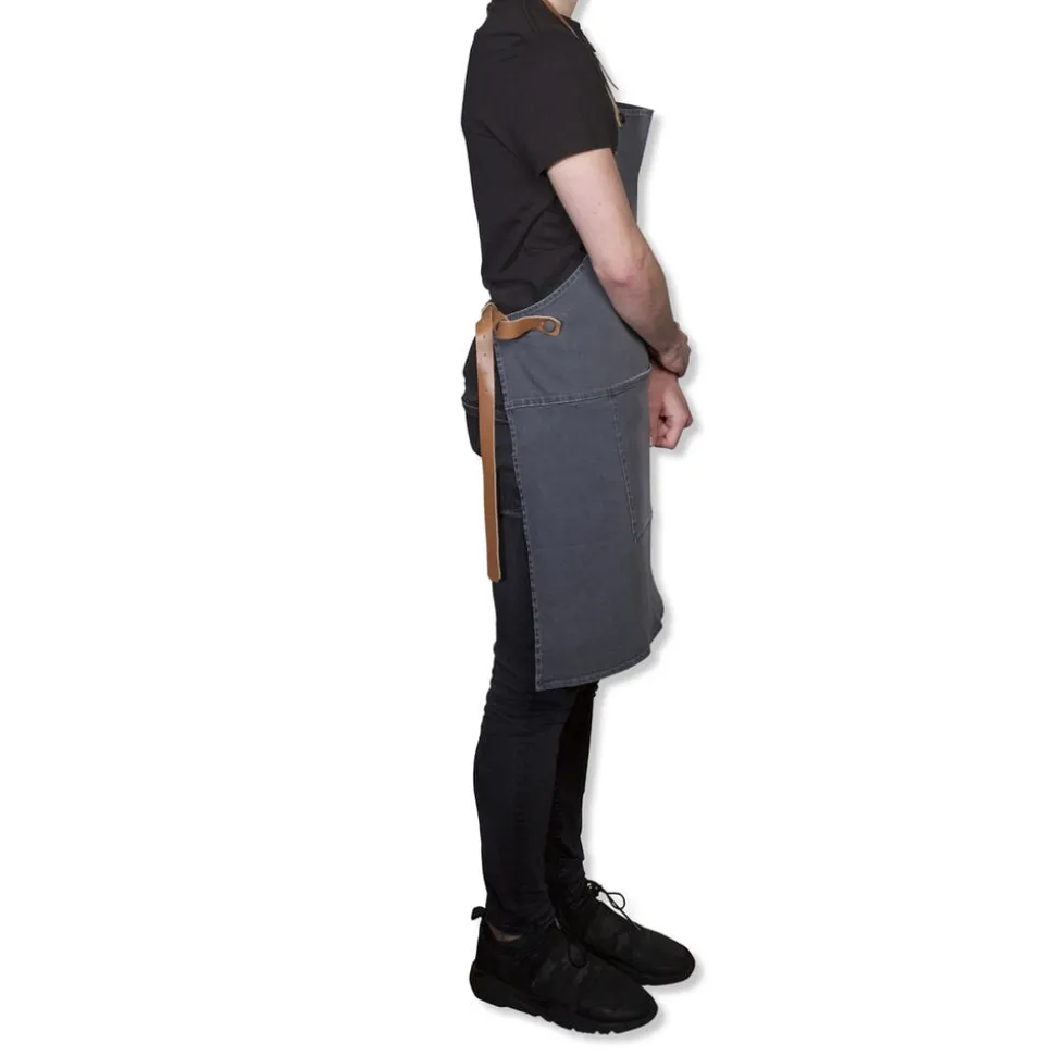 Demin forklæde BBQ Style Apron Washed Grey