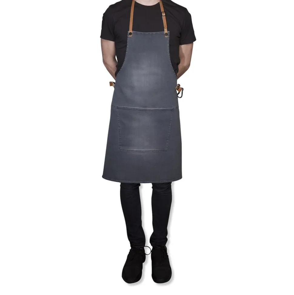 Demin forklæde BBQ Style Apron Washed Grey