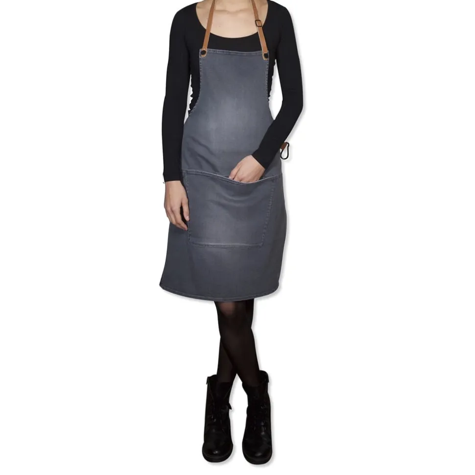 Demin forklæde BBQ Style Apron Washed Grey