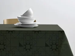 Dug 140x270 Star Damask Forest green