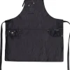 Five Pockets Apron, Slim Fit, Full Grain Leather Black