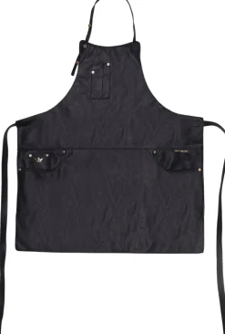 Five Pockets Apron, Slim Fit, Full Grain Leather Black