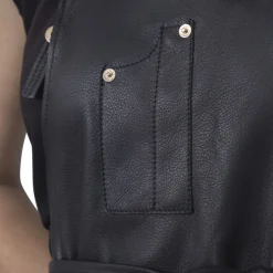 Five Pockets Apron, Slim Fit, Full Grain Leather Black