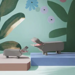 Flodhest liliput grå