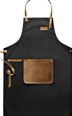 Forklæde i kanvas og læder