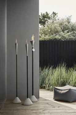 Garden Torch with wooden pole -ORCHOS- matt