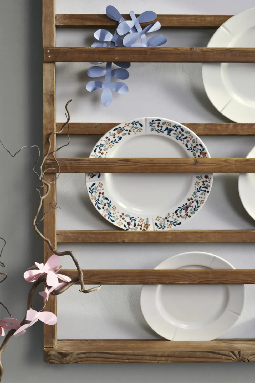 GC Cottage Tallerken Ø27 cm hvid m. deko