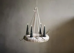 Giftbox w. spike, remote, LED cone candle, Pine green, Smoot