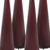 Giftbox w. spike, remote, LED cone candle, Wine red, Smooth,