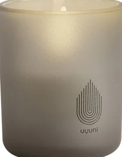 Glass Candle, Sandstone, 2-pack, 6x7 cm