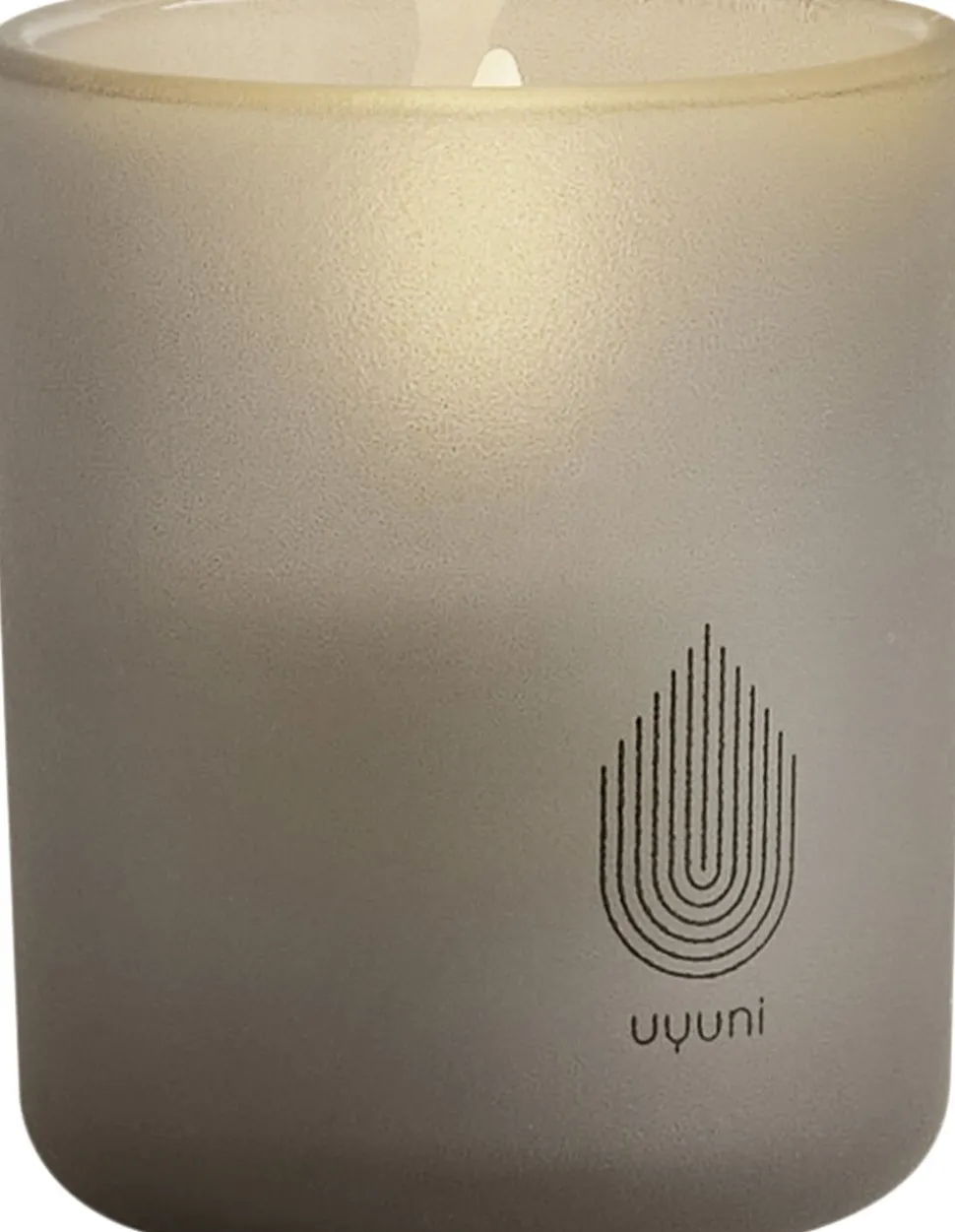 Glass Candle, Sandstone, 2-pack, 6x7 cm