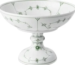 Grøn Mussel skål på fod, 80 cl