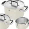 Gryde- og pandesæt, 3-dele, 18/10 rustfrit stål