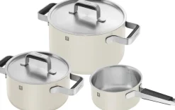 Gryde- og pandesæt, 3-dele, 18/10 rustfrit stål