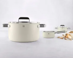 Gryde- og pandesæt, 3-dele, 18/10 rustfrit stål