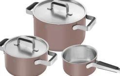 Gryde- og pandesæt, 3-dele, 18/10 rustfrit stål