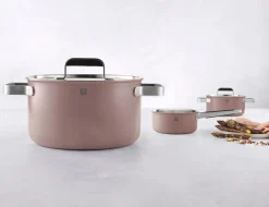 Gryde- og pandesæt, 3-dele, 18/10 rustfrit stål