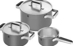 Gryde- og pandesæt, 3-dele, 18/10 rustfrit stål